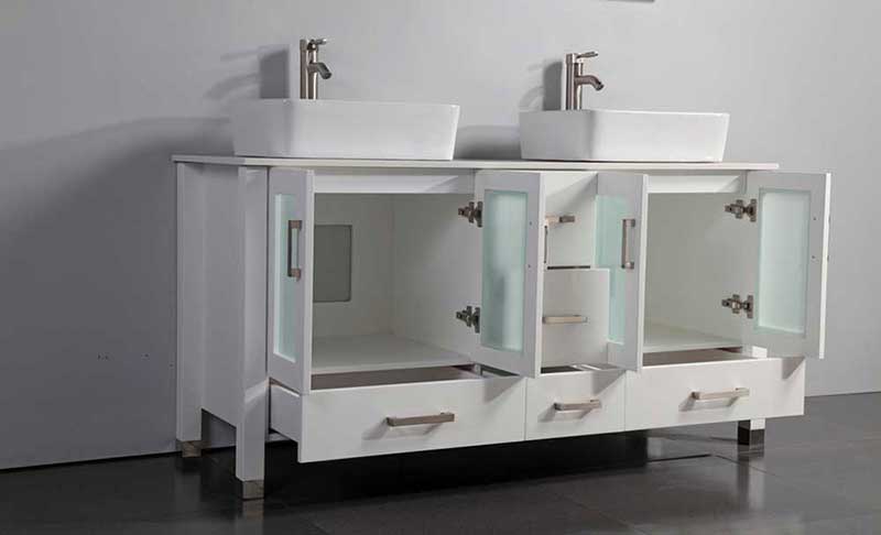 Legion Furniture 59" Solid Wood Sink Vanity With Mirror And Faucet White 2