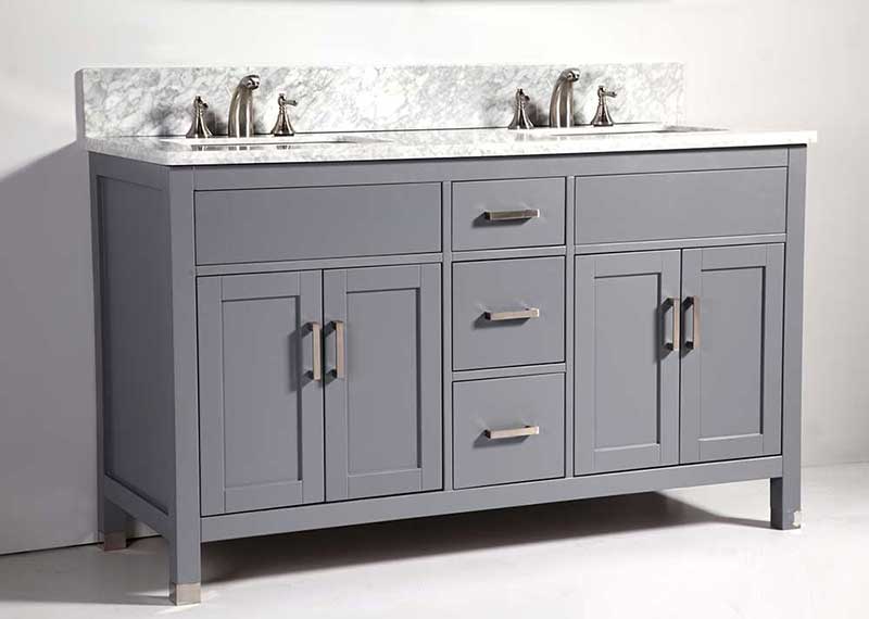 Legion Furniture 60" Solid Wood Double Sink Vanity with Mirror-No Faucet  3