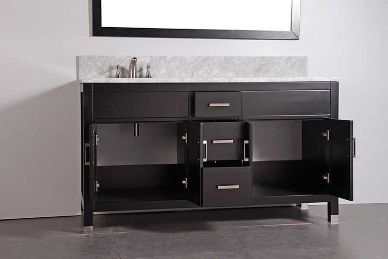 Legion Furniture 60" Solid Wood Double Sink Vanity With Mirror-No Faucet Espresso 2