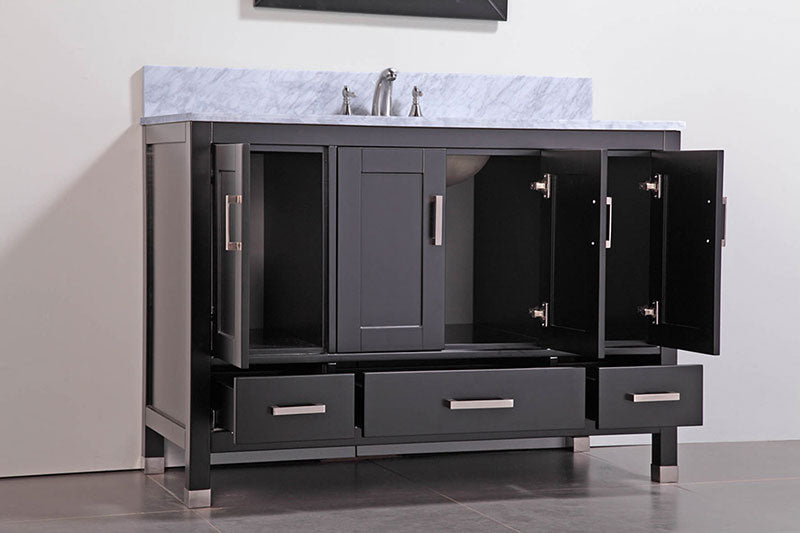 Legion Furniture 48" Solid Wood Sink Vanity With Mirror-No Faucet Espresso 2