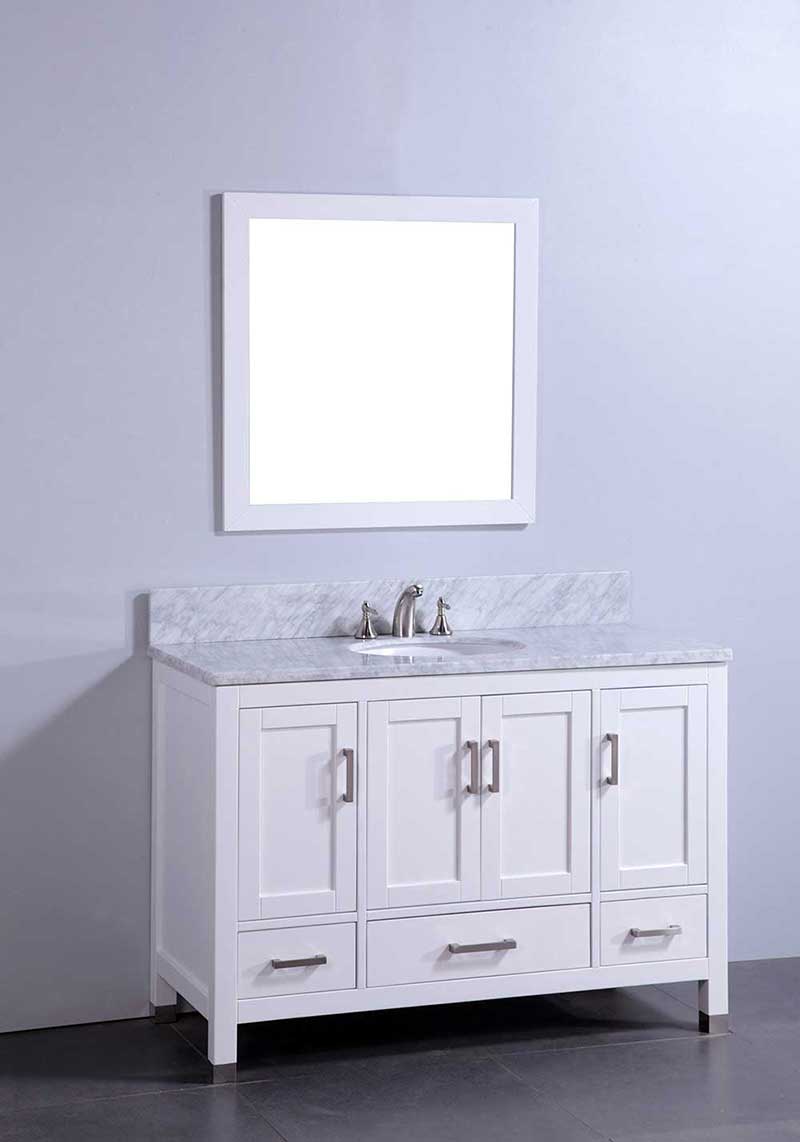Legion Furniture 48" Solid Wood Sink Vanity With Mirror-No Faucet White