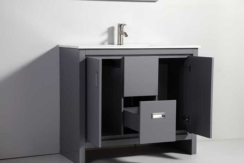 Legion Furniture 39" Solid Wood Sink Vanity with Mirror-No Faucet  2