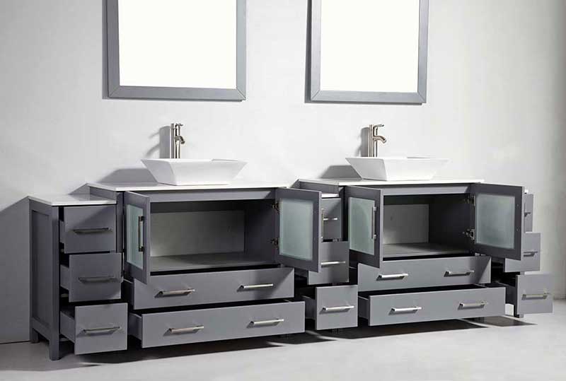 Legion Furniture 2 of 36" Solid Wood Sink Vanity with Mirror + 3 of 12" Side Cabinet for WA78 2