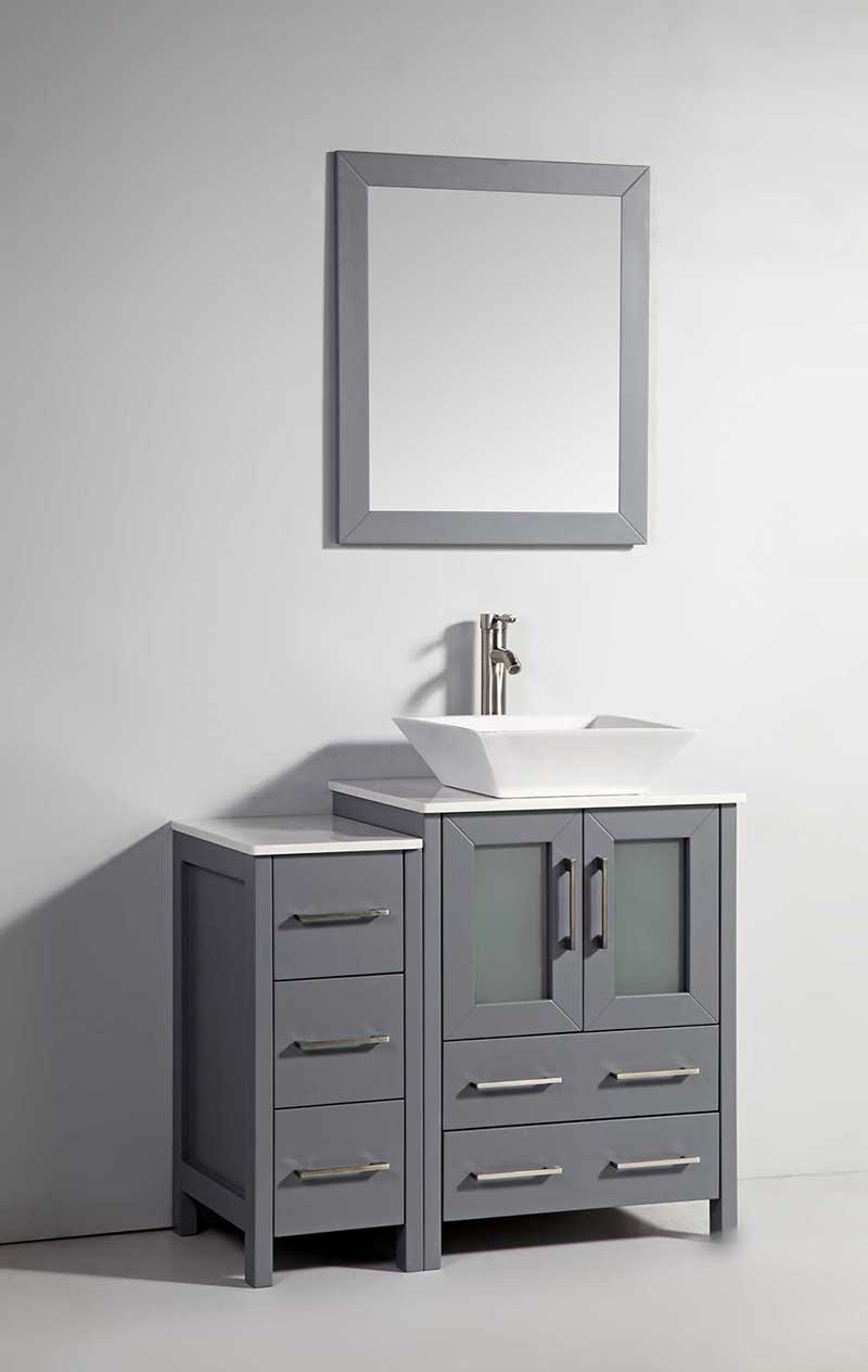 Legion Furniture 24" Solid Wood Sink Vanity with Mirror + 12" Side Cabinet for WA78