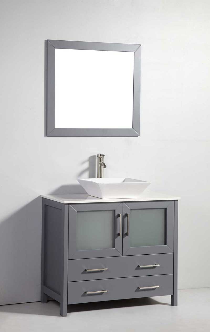 Legion Furniture 36" Solid Wood Sink Vanity with Mirror-No Faucet 