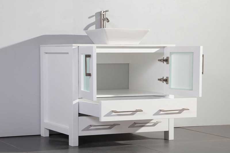 Legion Furniture 36" Solid Wood Sink Vanity With Mirror-No Faucet White 2