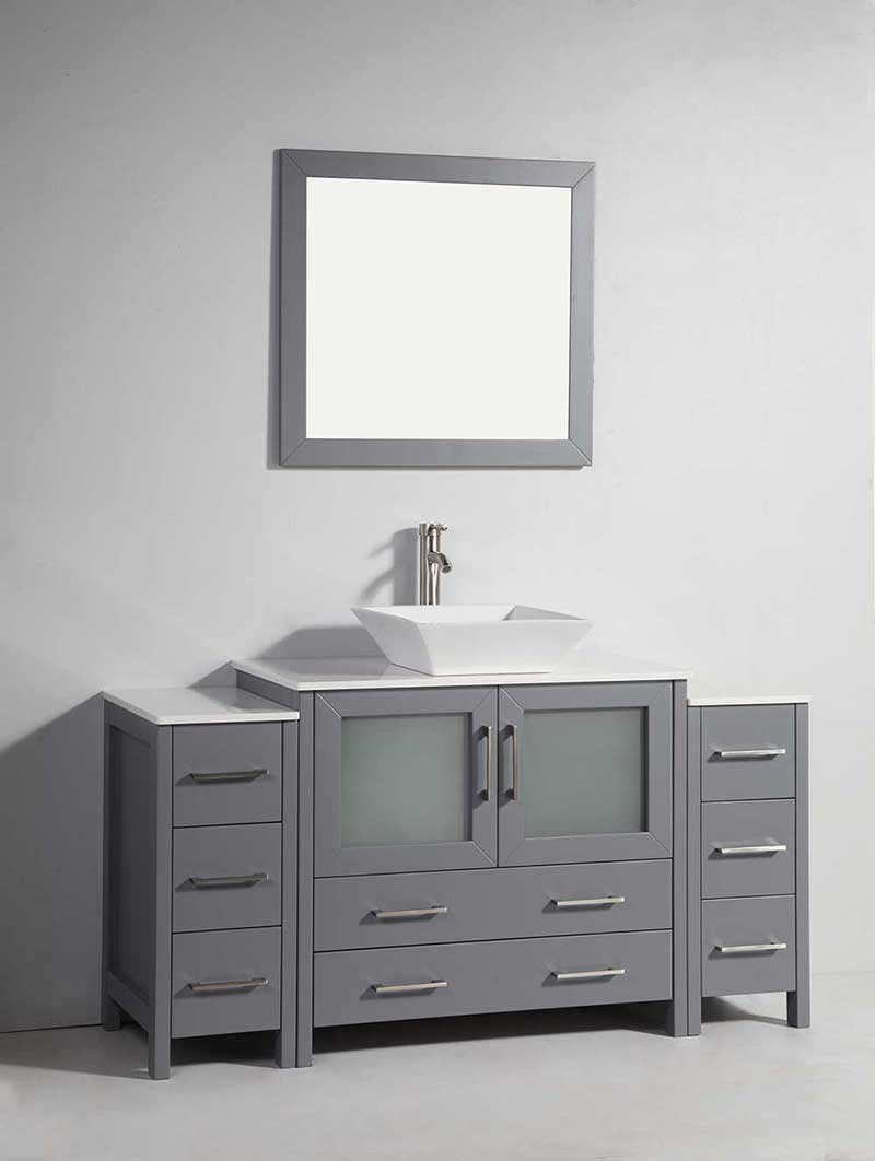 Legion Furniture 36" Solid Wood Sink Vanity with Mirror + 2 of 12" Side Cabinet for WA78