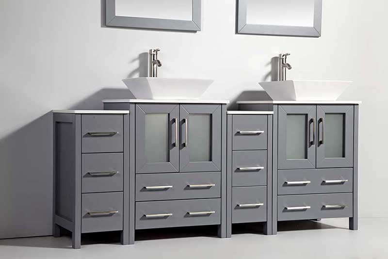 Legion Furniture 2 of 24" Solid Wood Sink Vanity with Mirror + 2 of 12" Side Cabinet for WA78 2