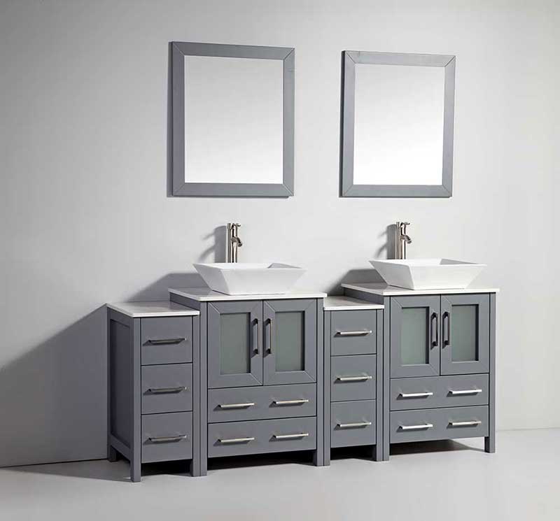 Legion Furniture 2 of 24" Solid Wood Sink Vanity with Mirror + 2 of 12" Side Cabinet for WA78