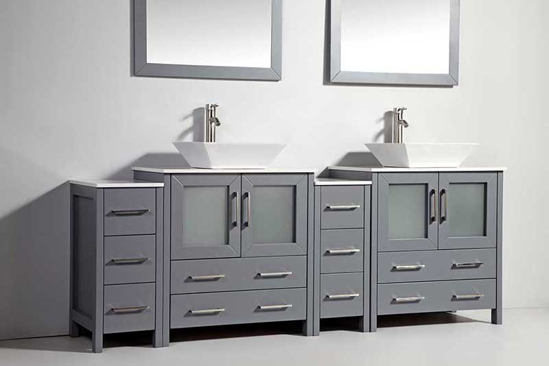 Legion Furniture 2 of 30" Solid Wood Sink Vanity with Mirror + 2 of 12" Side Cabinet for WA78 3