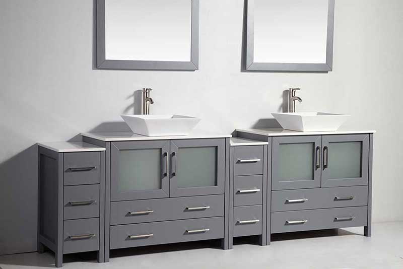 Legion Furniture 2 of 36" Solid Wood Sink Vanity with Mirror + 2 of 12" Side Cabinet for WA78 3