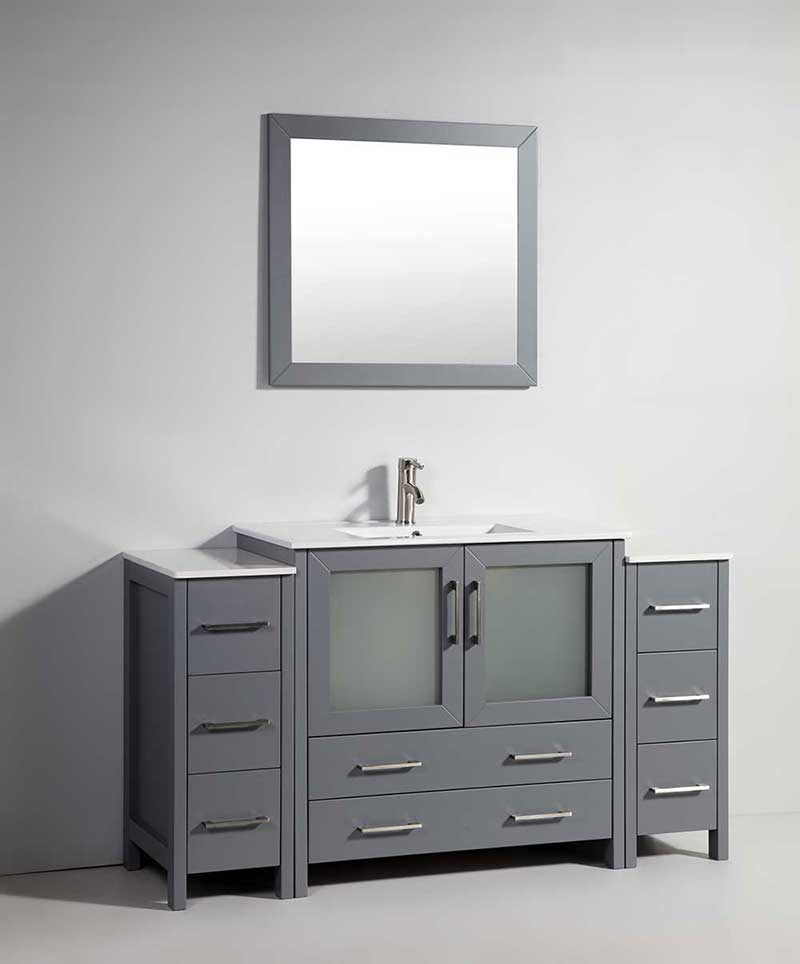 Legion Furniture 36" Solid Wood Sink Vanity with Mirror + 2 of 12" Side Cabinet for WA79