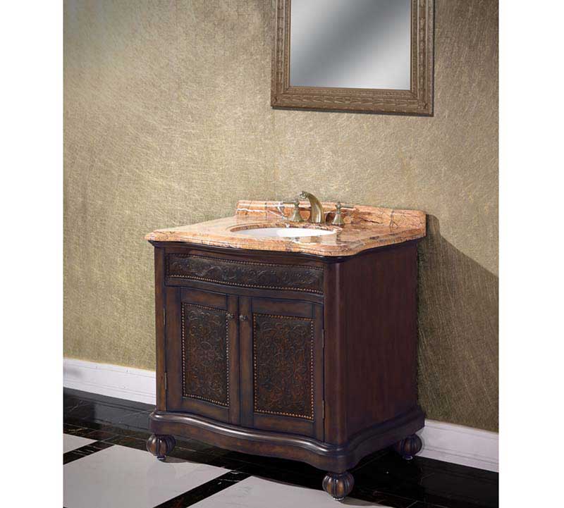 InFurniture Rainforest Brown Marble Top Only WB-1236L-RB TOP 2