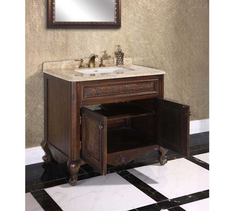 InFurniture 36" Solid Wood Sink Vanity With No Faucet WB-1536L 2