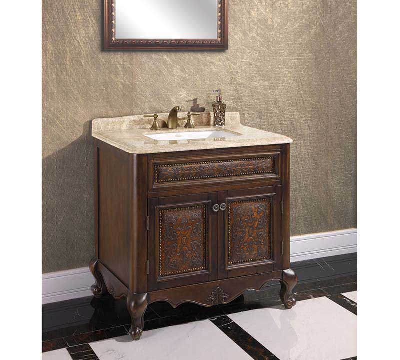 InFurniture 36" Solid Wood Sink Vanity With No Faucet WB-1536L