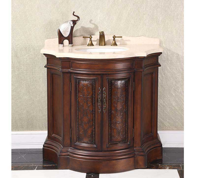 InFurniture 38" Solid Wood Sink Vanity With No Faucet WB-1838L