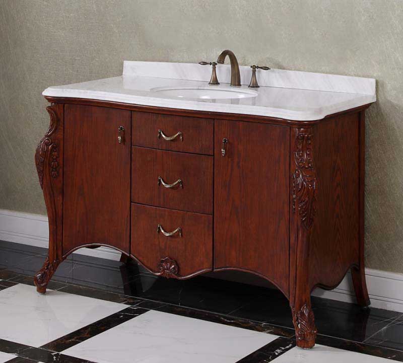 InFurniture 53.1" Solid Wood Sink Vanity With No Faucet WB-19883 3
