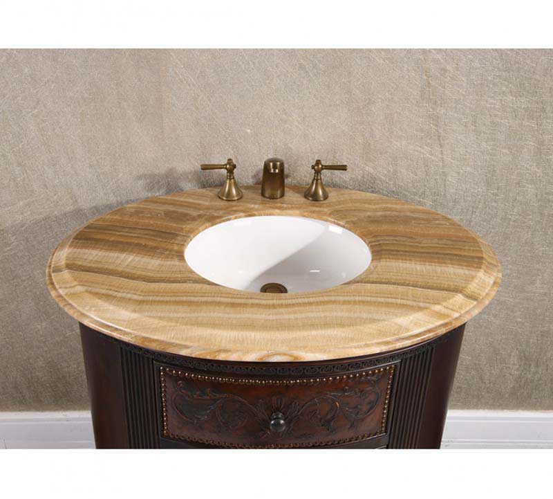 InFurniture Wood Vein Marble Top Only WB-2436L-WV TOP