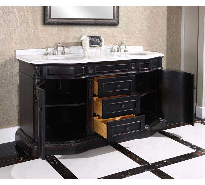InFurniture 68" Solid Wood Sink Vanity With No Faucet WB-2668L 2