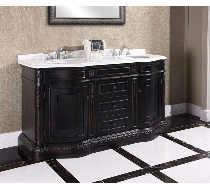 InFurniture 68" Solid Wood Sink Vanity With No Faucet WB-2668L 7
