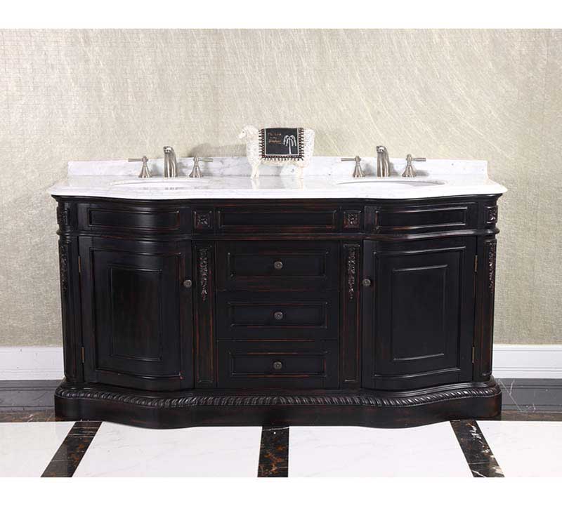 InFurniture 68" Solid Wood Sink Vanity With No Faucet WB-2668L