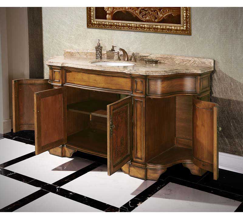 InFurniture 72" Solid Wood Sink Vanity With No Faucet WB-2772L 2