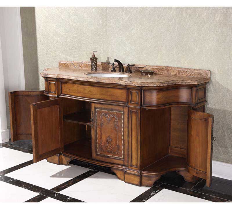 InFurniture 72" Solid Wood Sink Vanity With No Faucet WB-2772L 3