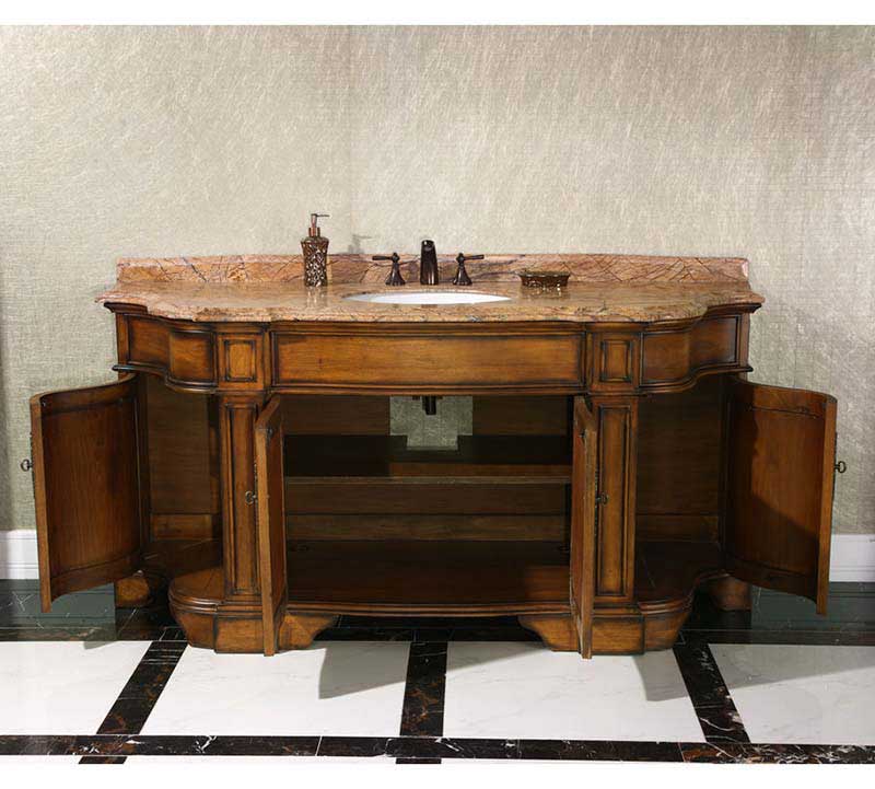 InFurniture 72" Solid Wood Sink Vanity With No Faucet WB-2772L 4