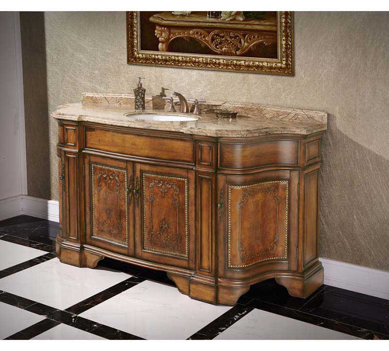 InFurniture 72" Solid Wood Sink Vanity With No Faucet WB-2772L 5