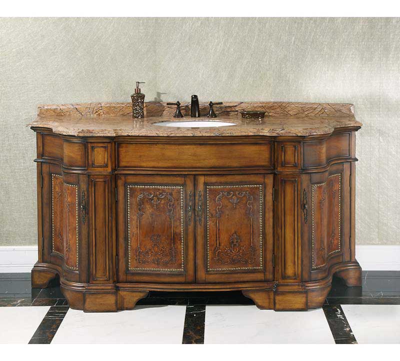InFurniture 72" Solid Wood Sink Vanity With No Faucet WB-2772L