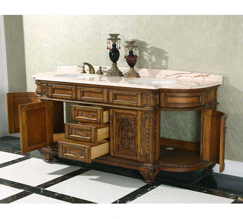 InFurniture 70" Solid Wood Sink Vanity With No Faucet WB-2871L 5