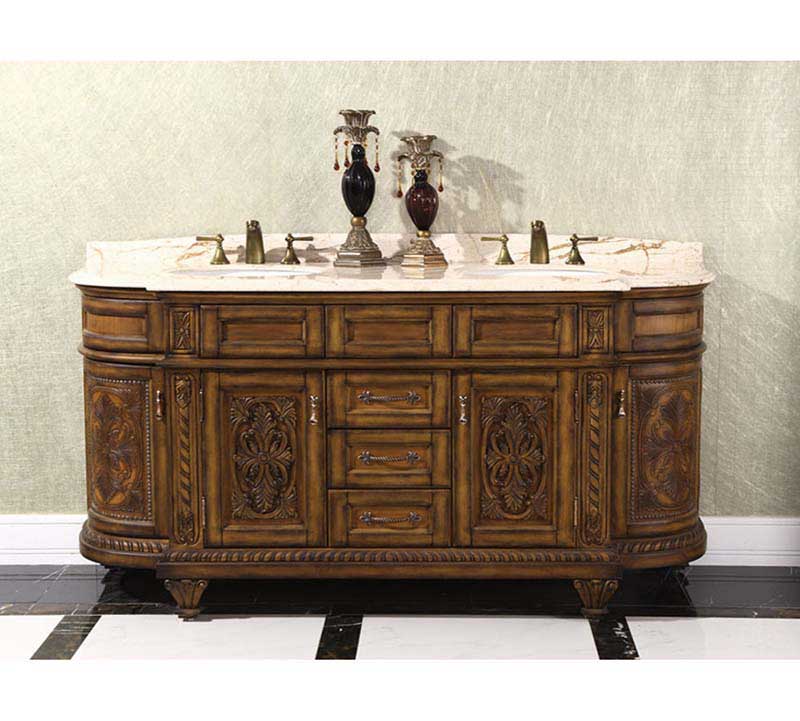 InFurniture 70" Solid Wood Sink Vanity With No Faucet WB-2871L