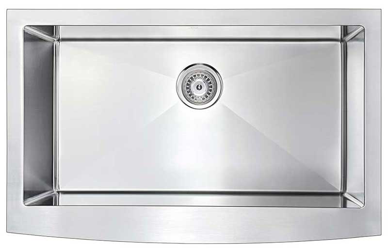 Anzzi ELYSIAN Farmhouse Stainless Steel 32 in. 0-Hole Single Bowl Kitchen Sink with Soave Faucet in Polished Chrome 11