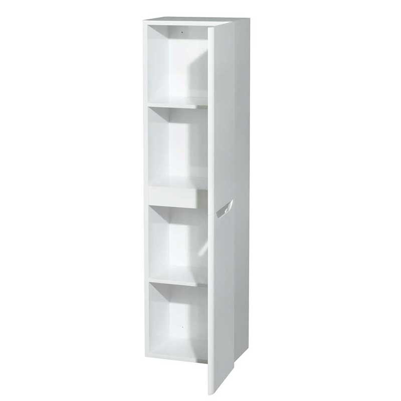 Wyndham Collection Murano Wall-Mounted Bathroom Storage Cabinet in Glossy White (Two-Door) 2