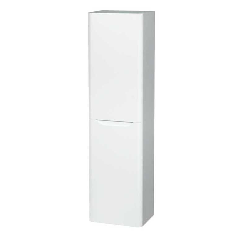Wyndham Collection Murano Wall-Mounted Bathroom Storage Cabinet in Glossy White (Two-Door)