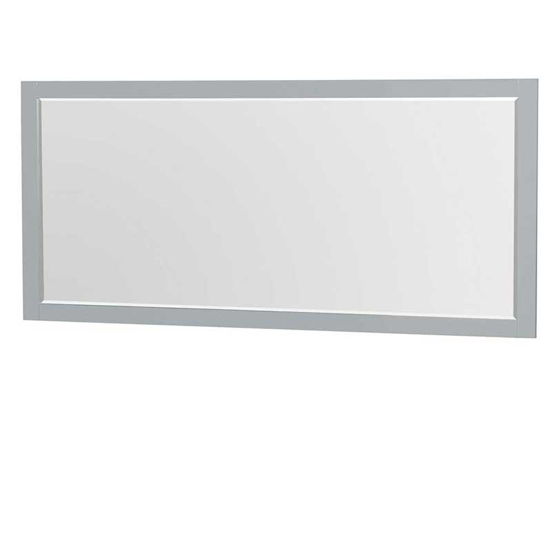 Amare 72" Single Bathroom Vanity in Dove Gray, White Man-Made Stone Countertop, Arista Ivory Marble Sink and 70" Mirror 3