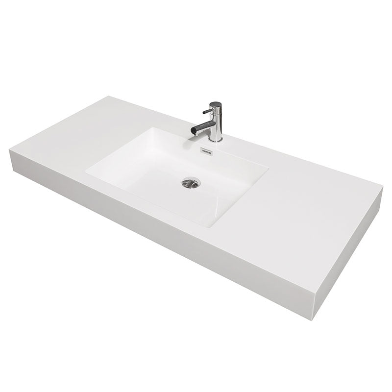 Axa 48" Single Bathroom Vanity in Gray Oak, Acrylic Resin Countertop, Integrated Sink and 46" Mirror 3