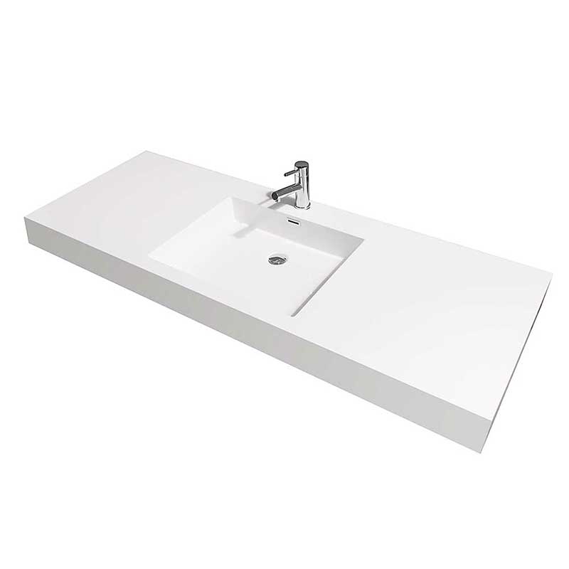 Axa 60" Single Bathroom Vanity in Dove Gray, Acrylic Resin Countertop, Integrated Sink and 58" Mirror 3