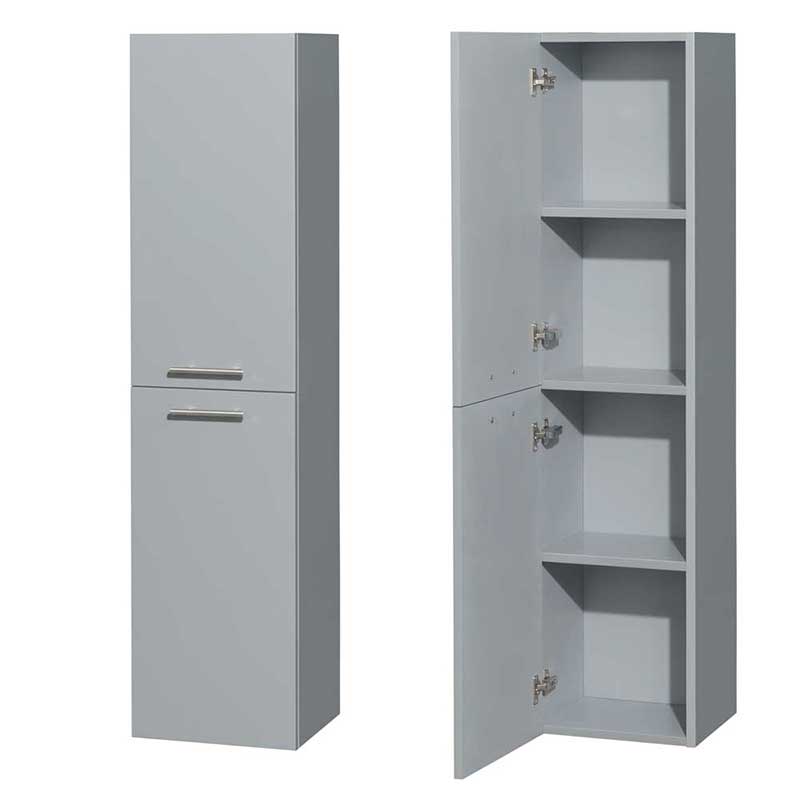 Amare Wall-Mounted Bathroom Storage Cabinet in Dove Gray (Two-Door) 2