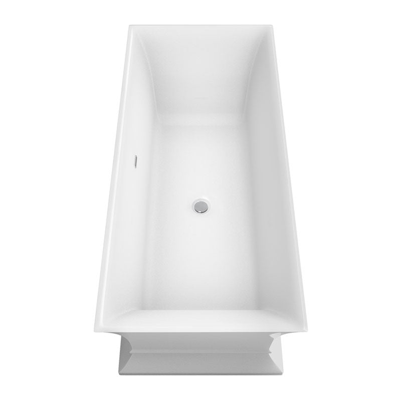 Wyndham Collection Jamie 67 inch Soaking Bathtub in White with Polished Chrome Trim, and Polished Chrome Floor Mounted Faucet 3