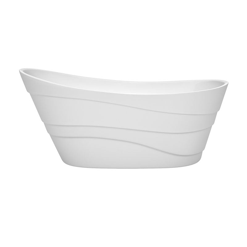 Wyndham Collection Kari 67 inch Soaking Bathtub in White with Brushed Nickel Trim 2