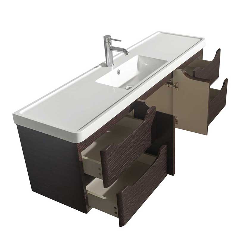 Wyndham Collection Murano 60 inch Single Bathroom Vanity in Espresso, Acrylic-Resin Countertop, Integrated Sink, and 58 inch Mirror 4