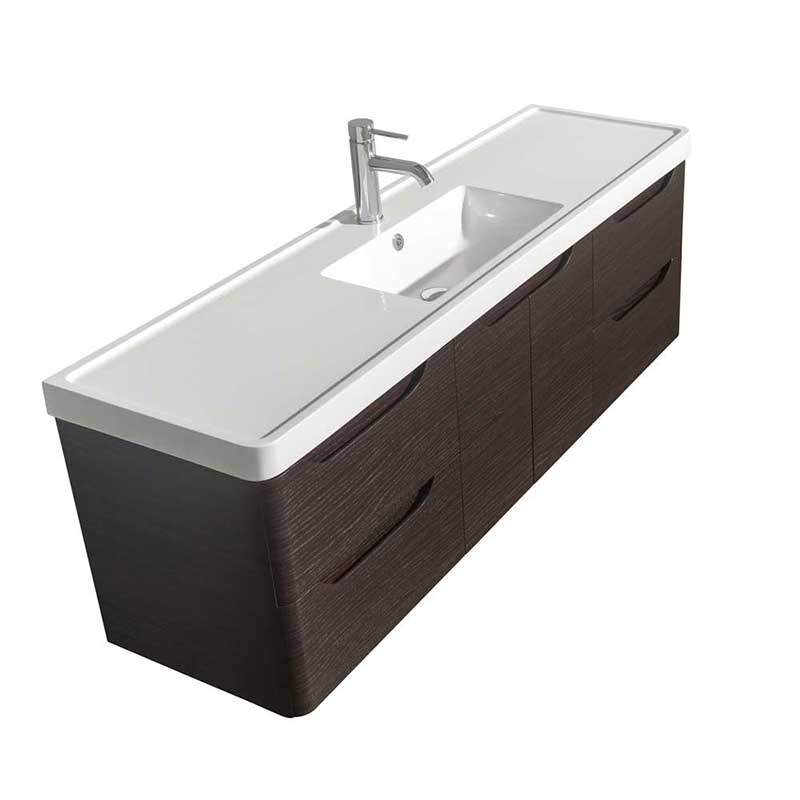 Wyndham Collection Murano 60 inch Single Bathroom Vanity in Espresso, Acrylic-Resin Countertop, Integrated Sink, and 58 inch Mirror 3