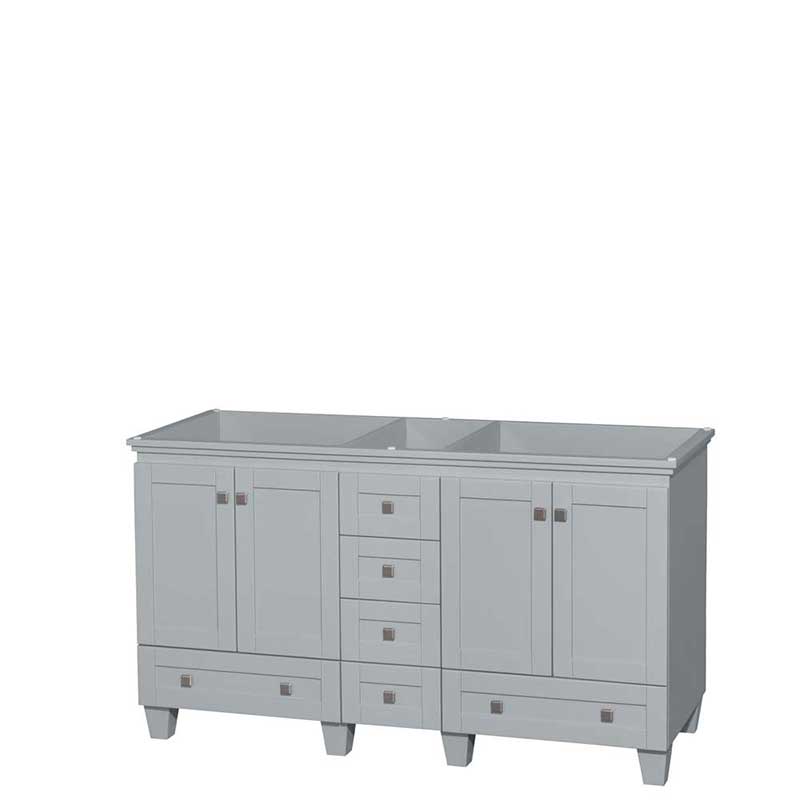 Acclaim 60" Double Bathroom Vanity in Oyster Gray, No Countertop, No Sinks and No Mirrors