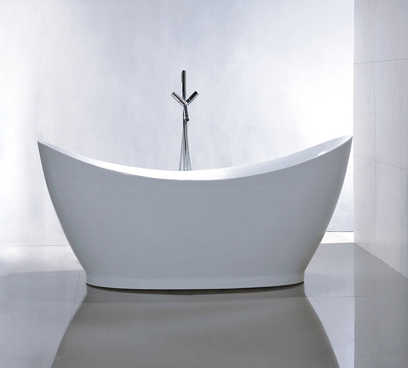 Legion Furniture 67.3" White Acrylic Tub - No Faucet White