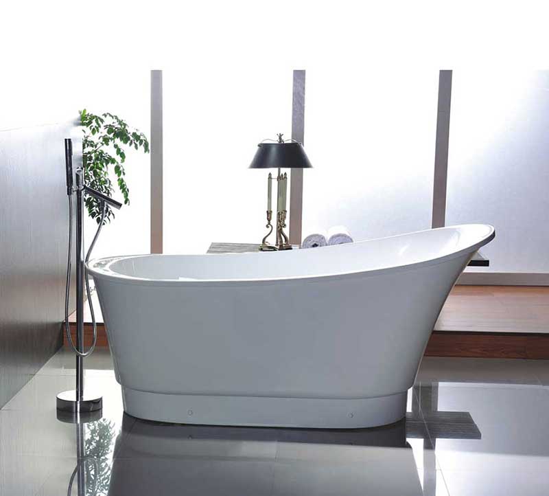 Legion Furniture 67" White Acrylic Tub - No Faucet White 3