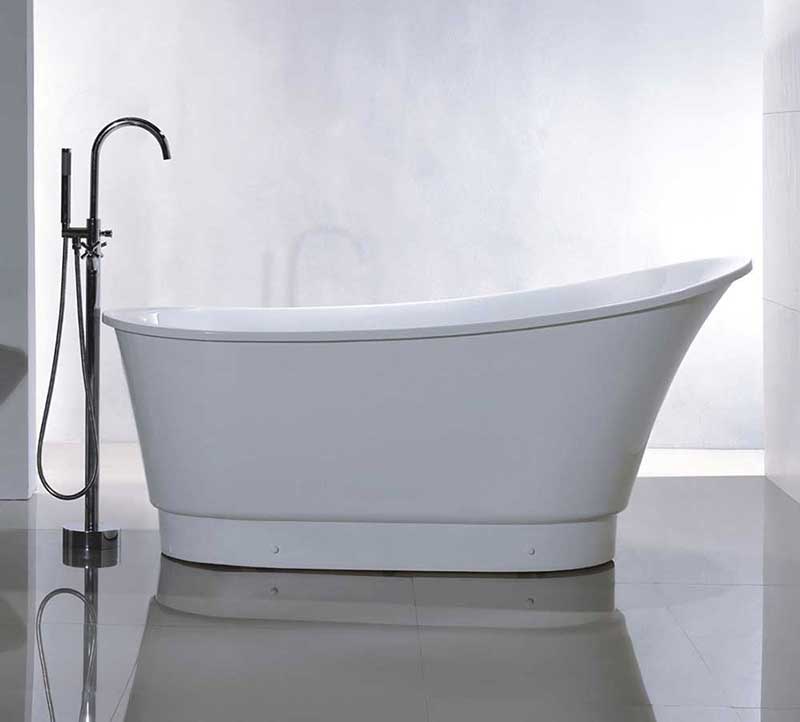 Legion Furniture 67" White Acrylic Tub - No Faucet White 2