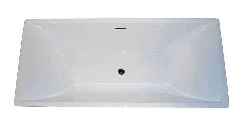 Anzzi Vision 70.4 in. One Piece Acrylic Freestanding Bathtub in Glossy White 3