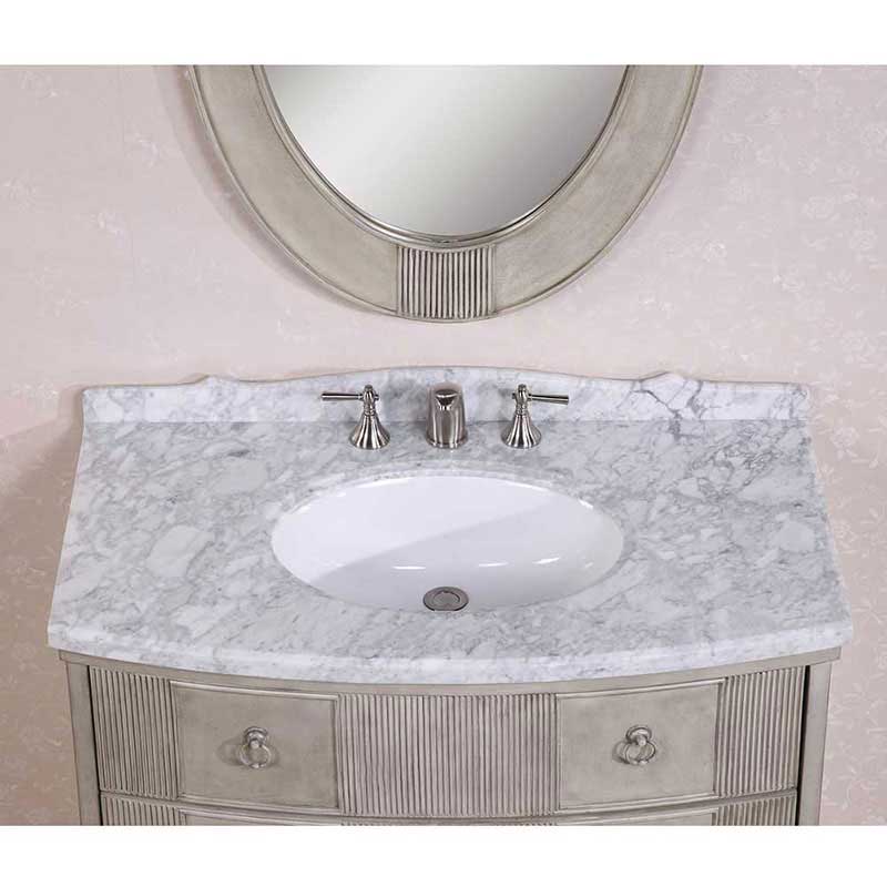 Legion Furniture 41" Solid Wood Sink Vanity With Marble Top-No Faucet Antique Grey 6