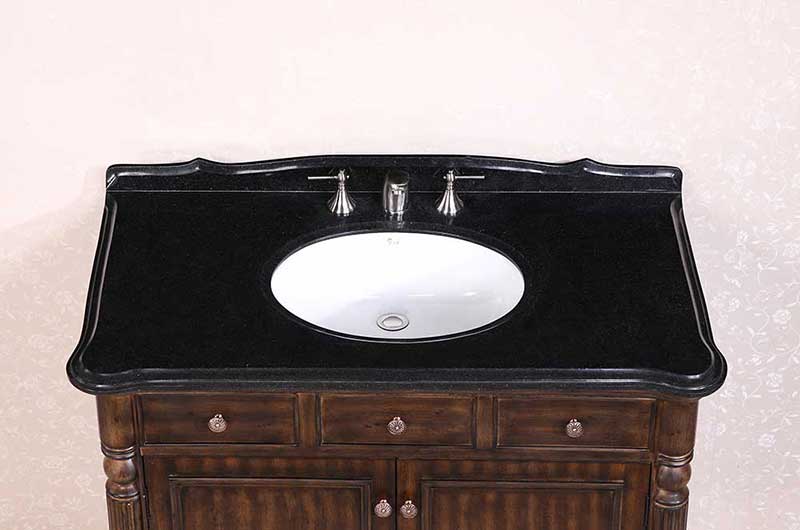 Legion Furniture 47" Solid Wood Sink Vanity With Granite Top-No Faucet Walnut 4